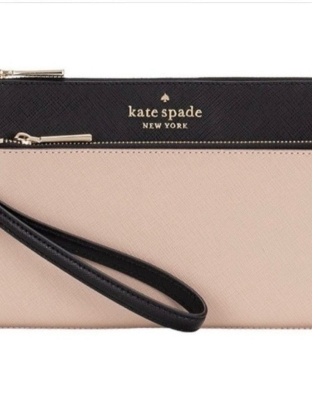 kate spade Two-Tone Black and Blush Wristlet Pouch